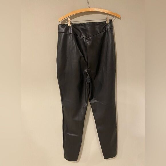 Asos Design Size 12 Tall High-waisted‎ Faux Leather Pants - Picture 3 of 6